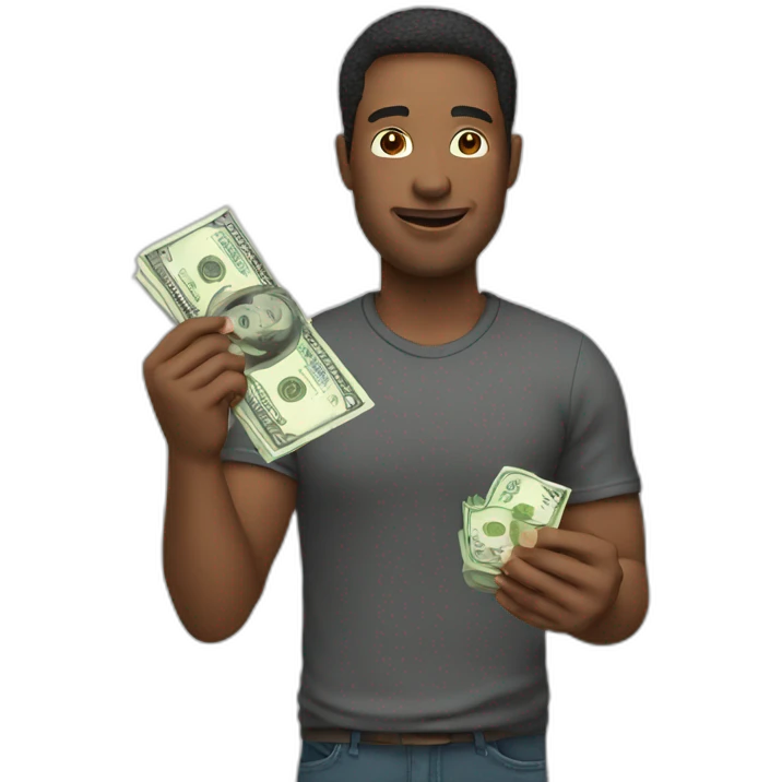 A man holding money emoji