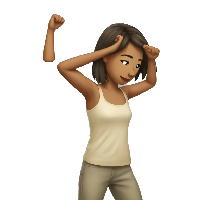 Fille qui fais un dab emoji