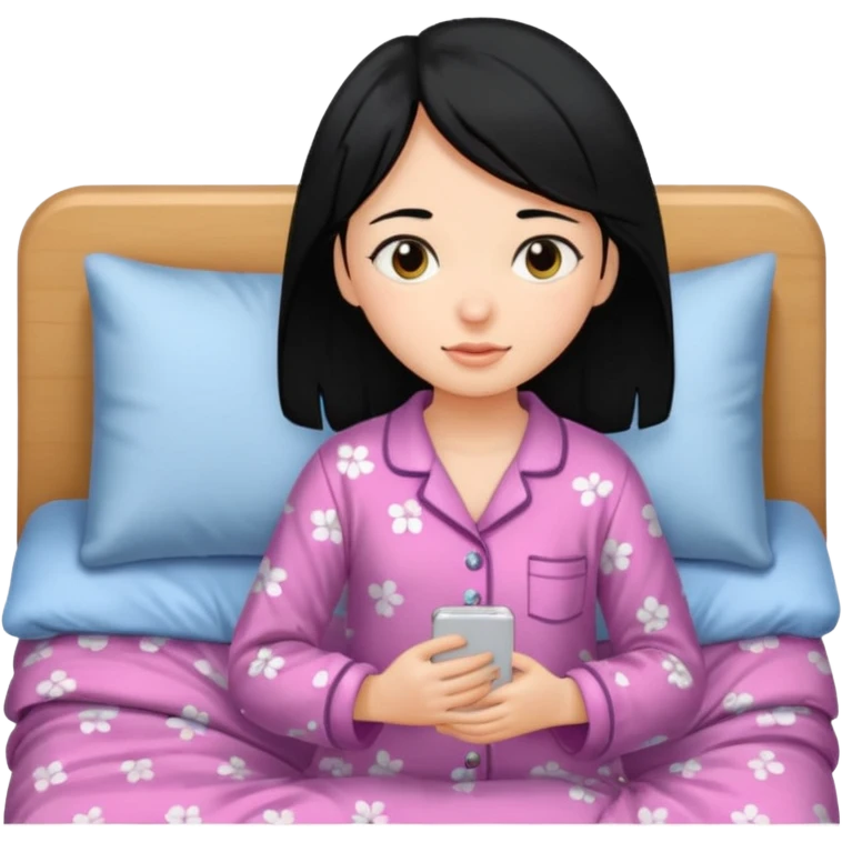 girl going to bed black hair emoji