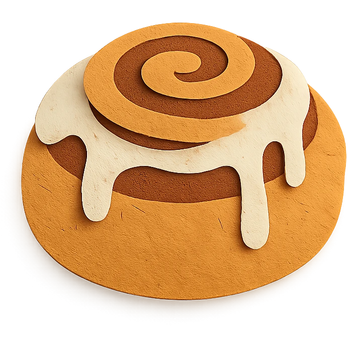paper craft style cinnamon bun emoji