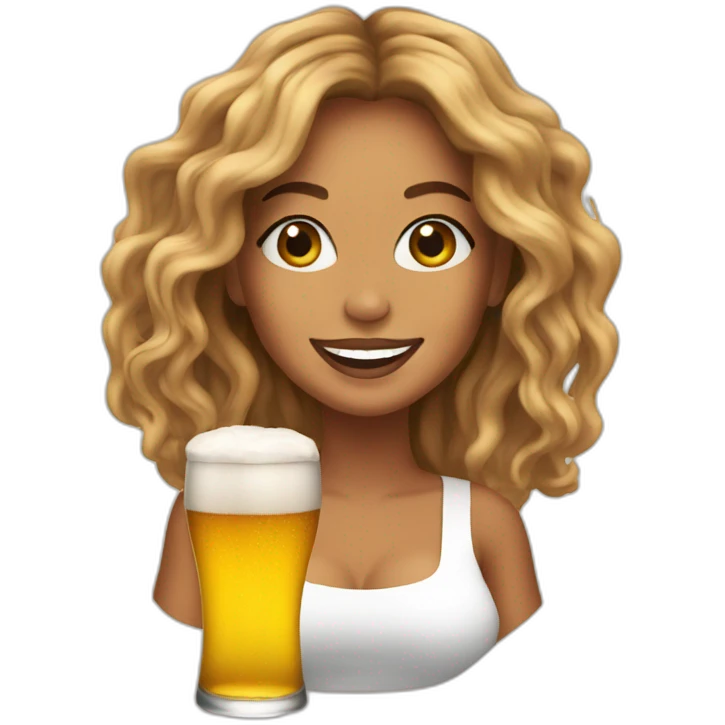 Beyoncé with a beer emoji