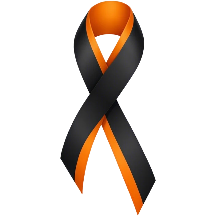 black-orange ribbon  emoji