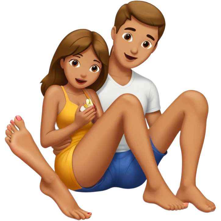 Man licking woman feet emoji
