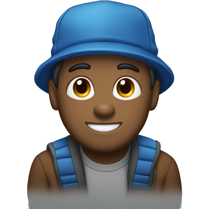 Chico con gorra de lana azul  emoji