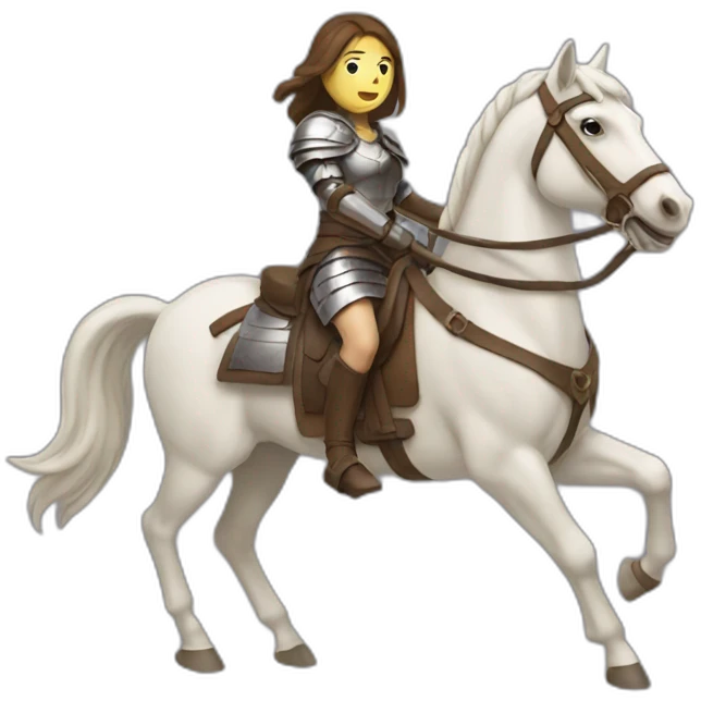 woman on horse going into battle emoji