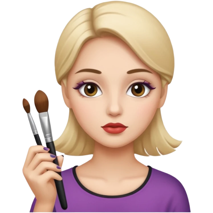 Hyper Realistic girl doing make up emoji