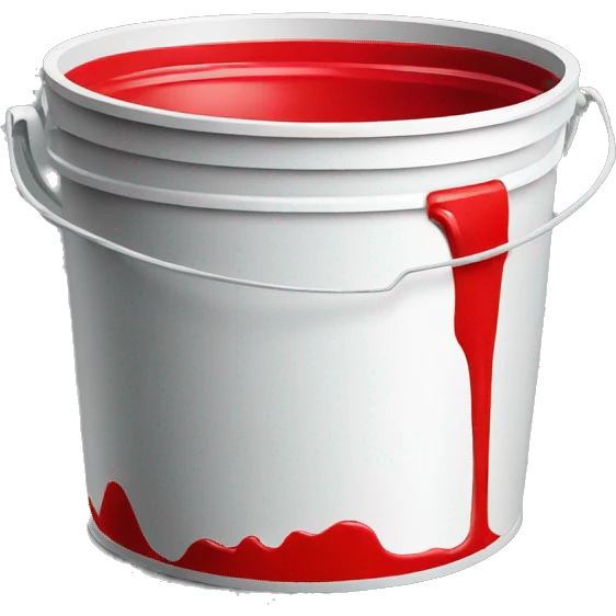 Paint bucket with red color emoji