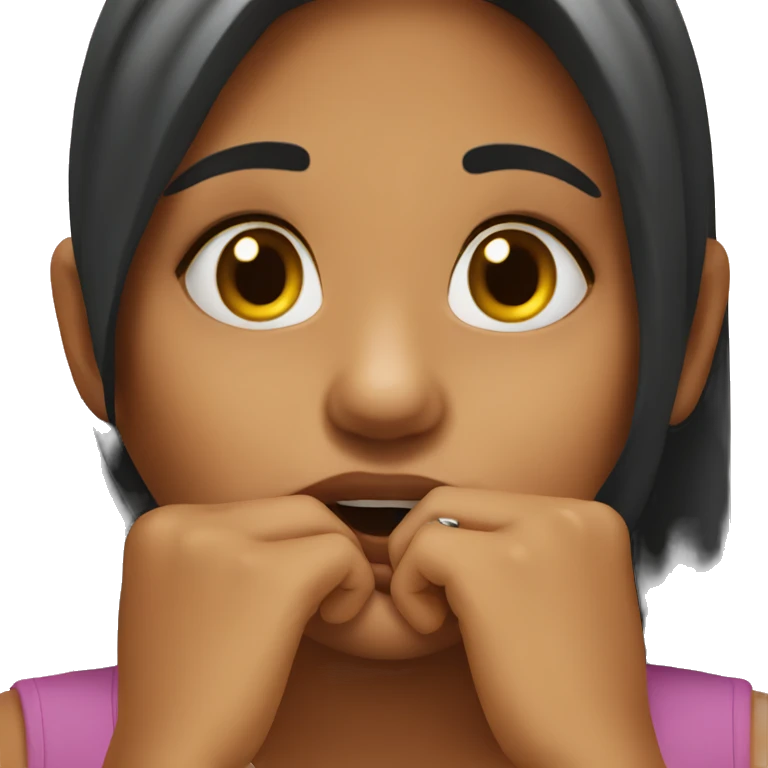 girl biting nails emoji