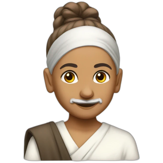 mahatma ghandi but with ariana grande's ponytail emoji