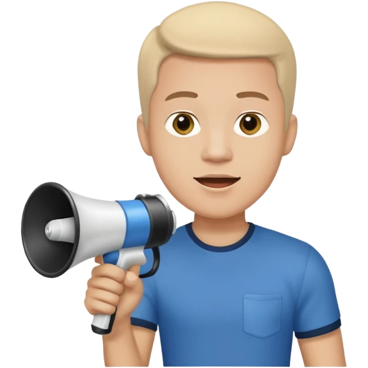 preciso de um emoji de um vendedor com megafone fazendo propaganda emoji