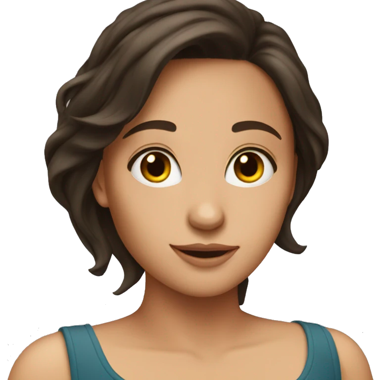 Brunette girl in love emoji