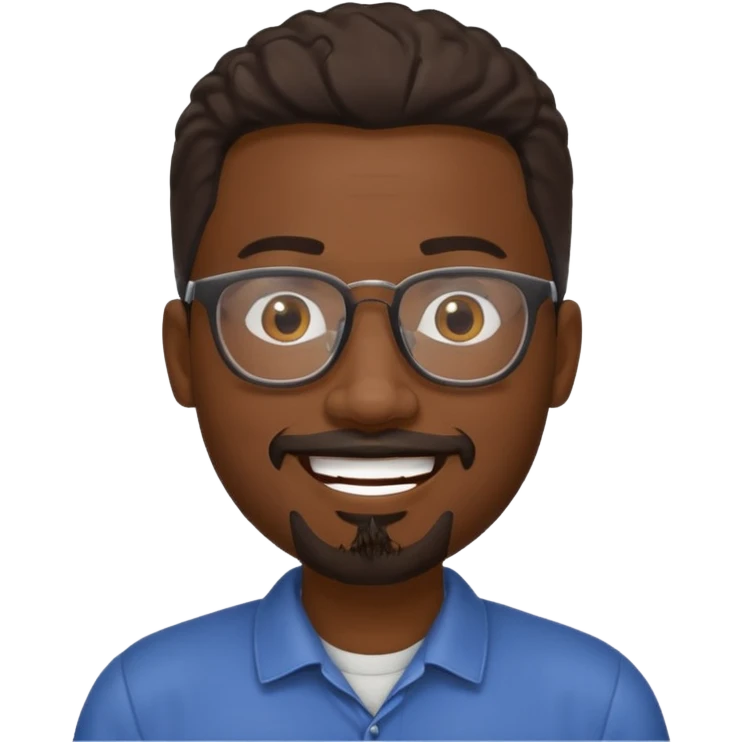 black man with goatee smiling emoji