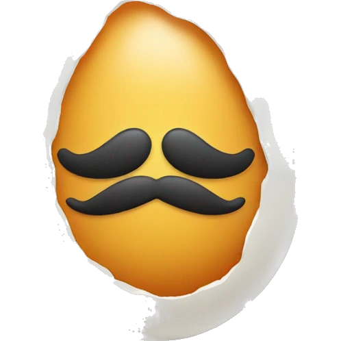 egg with mustache emoji