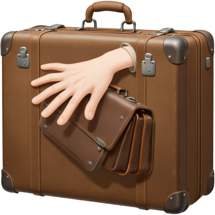 Suitcase with a hand sticking out emoji