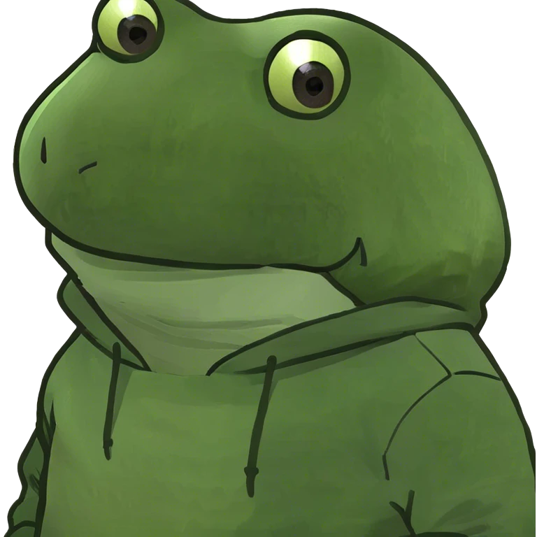 Bufo wearing a hoodie emoji