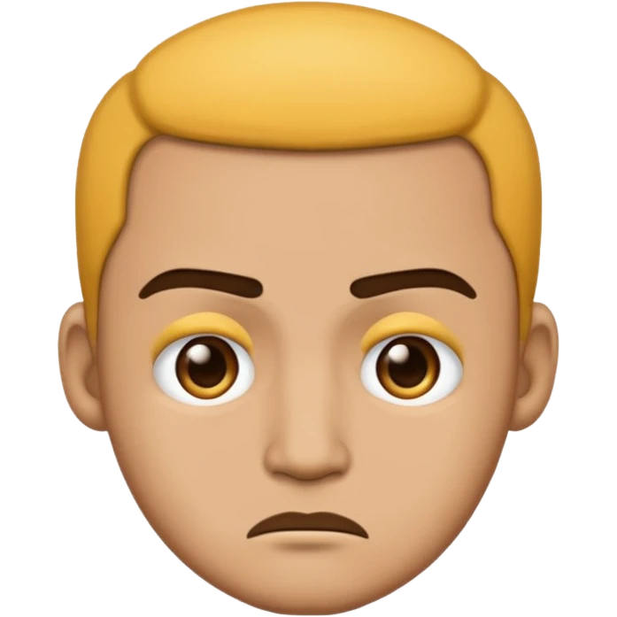 lightskin man emoji with a frown emoji