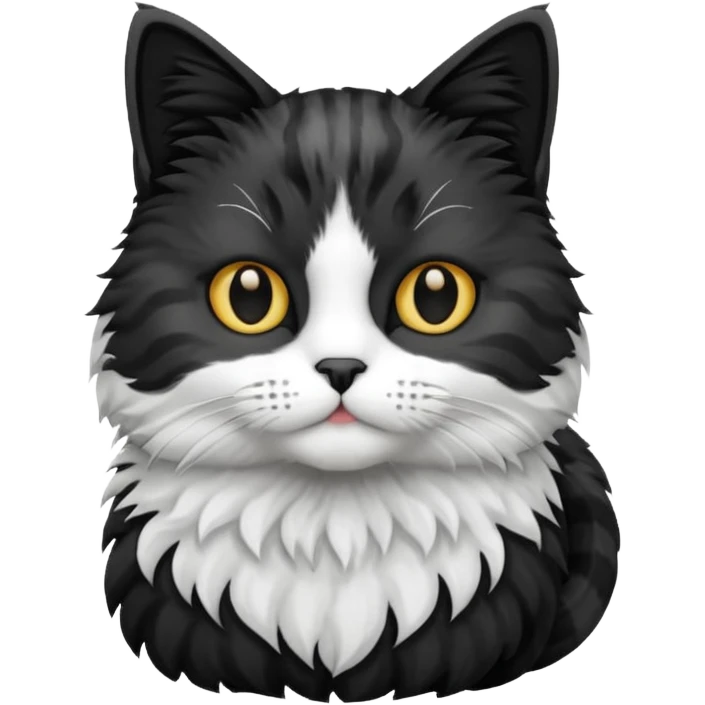 Cat black and white stain emoji