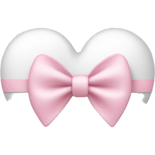 white heart with light pink bow emoji