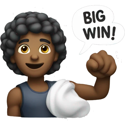 "Big Win" with cool wording emoji