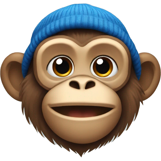 monkey with blue beanie emoji