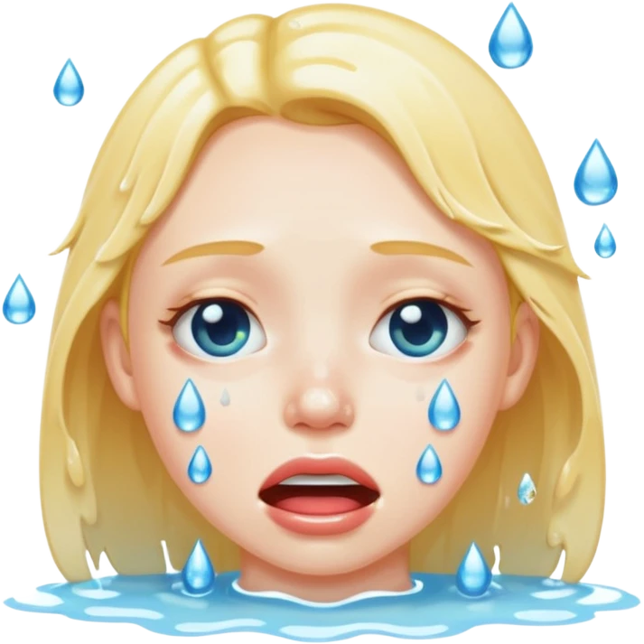 Drooling and face wet and water is white emoji