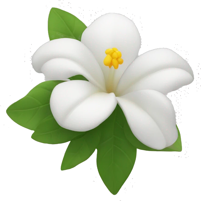 3 jasmins flowers with leafs emoji