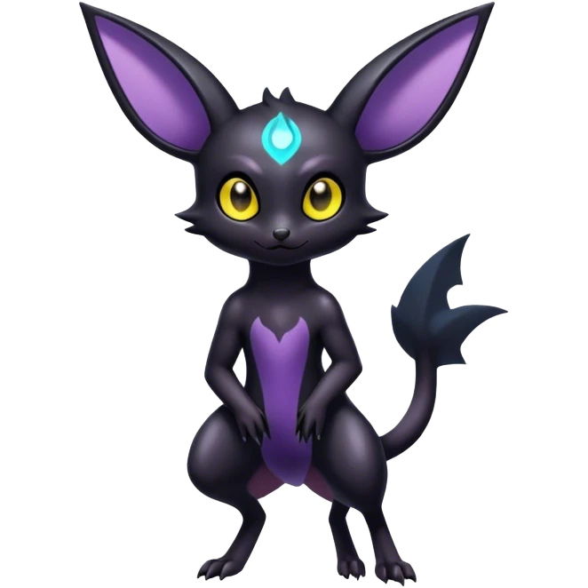 Shiny Dark Noibat-Umbreon-fusion-hybrid full body emoji