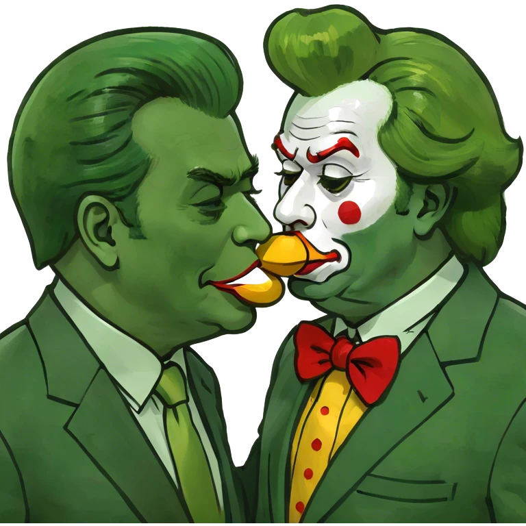 Donald trump kissing Ronald McDonald  emoji