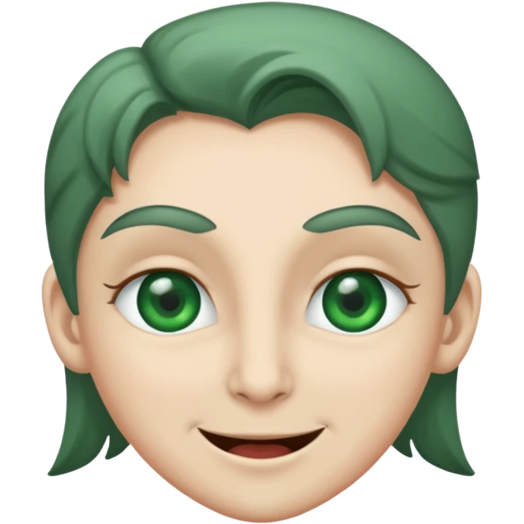 Gray can with green eyes wink  emoji