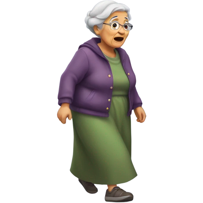 hunchback grandma walking emoji