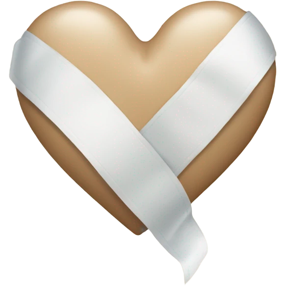 Beige heart with white ribbon emoji