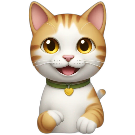 Cat smiling and giving thumbs up emoji
