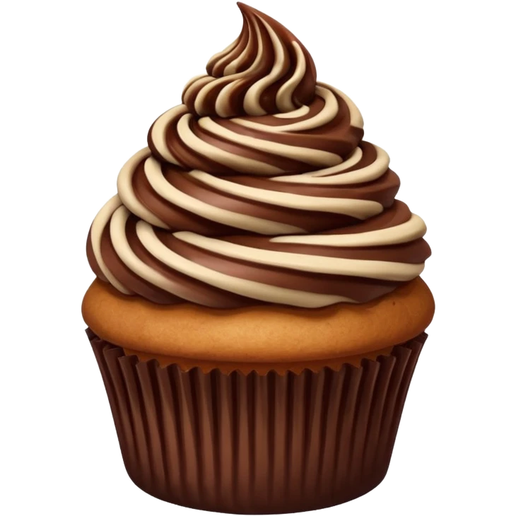 Cupcake with chocolate icing emoji