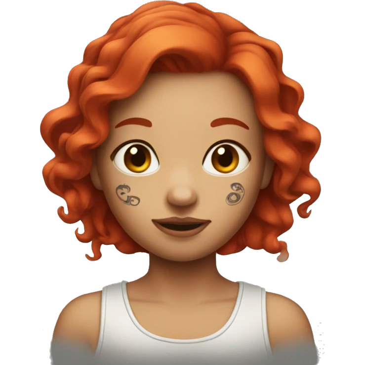 red hair girl with tattoo  emoji