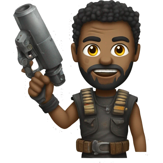 refurbished technology in the style of Mad Max emoji