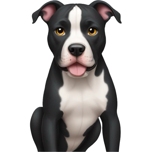 Perro pitbull negro  emoji
