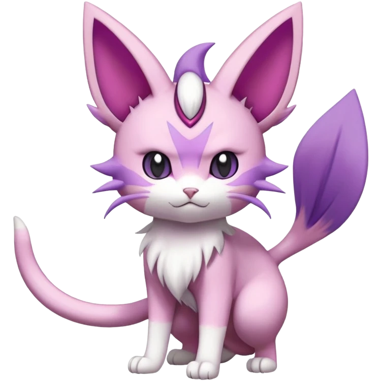 Meowth-Espeon-Skitty-Pokémon-Fakémon-hybrid-creature (full body) emoji