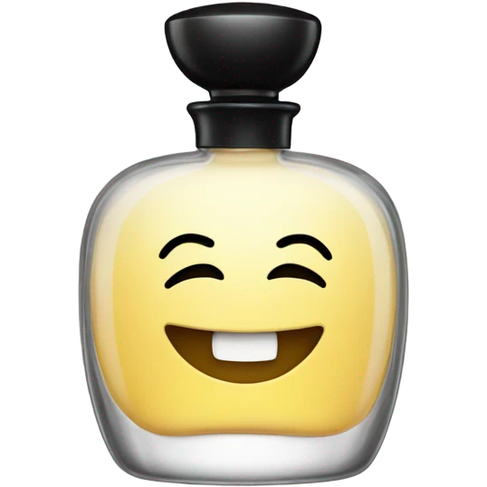 smiling perfume with black cap emoji