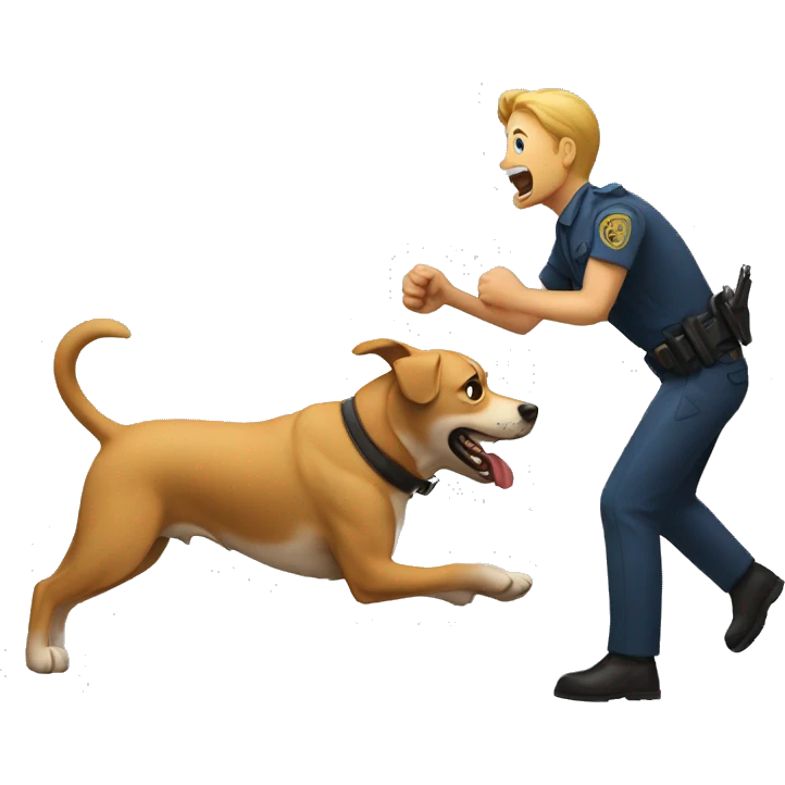 Guard dog barking defensively at a robber emoji