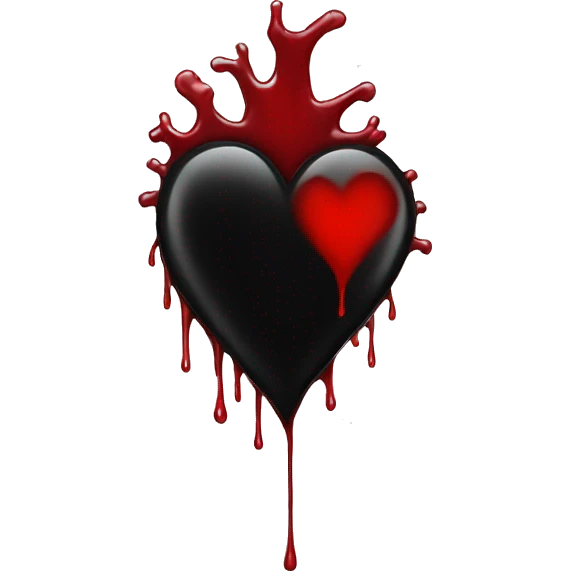 Black heart bleeding red emoji