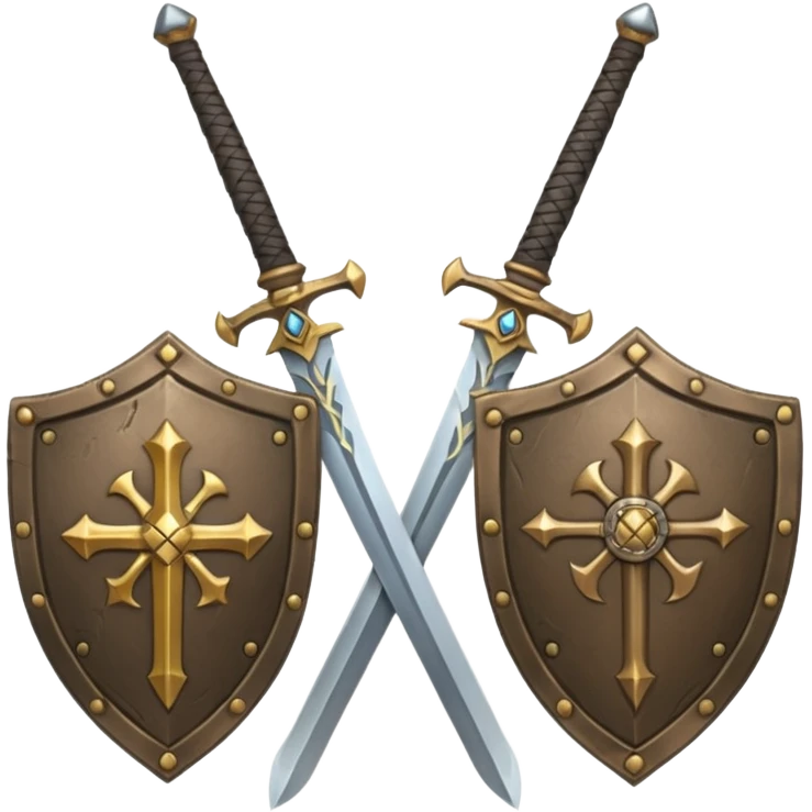 sword and shield, world of war craft style, two sword cross emoji
