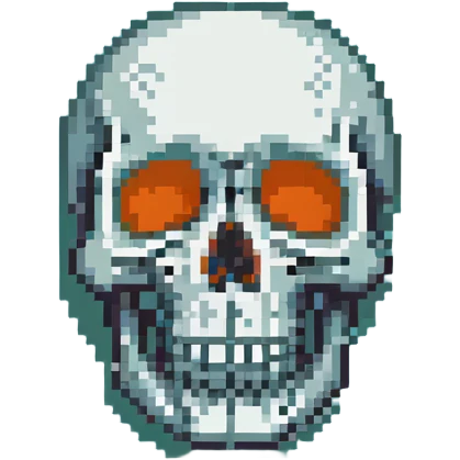 teal and orange skull emoji