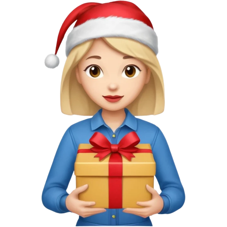woman courier holding gift box emoji