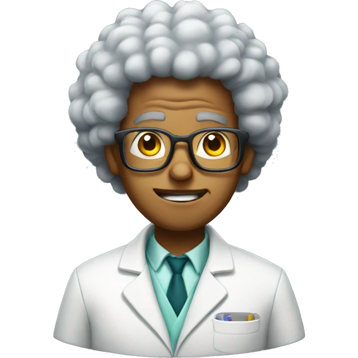 a mad scientist with an afro haircut emoji