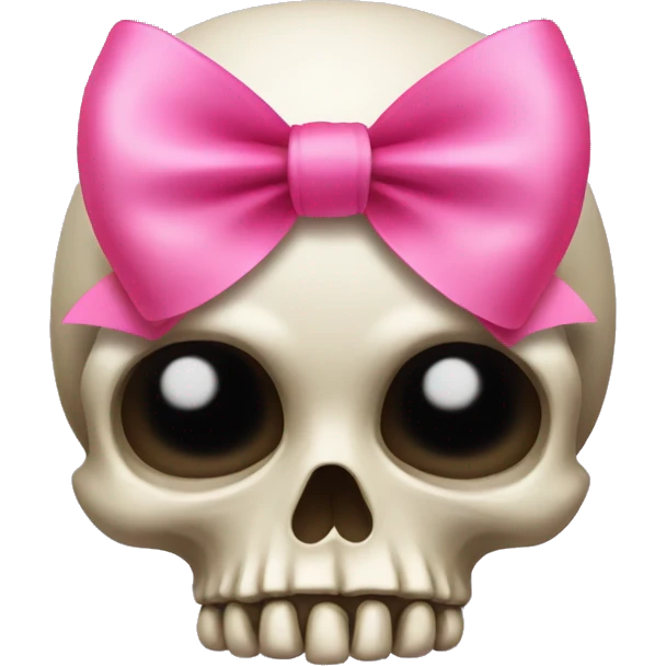 Skull with a pink bow emoji