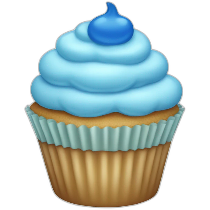 cupcake with blue cream emoji