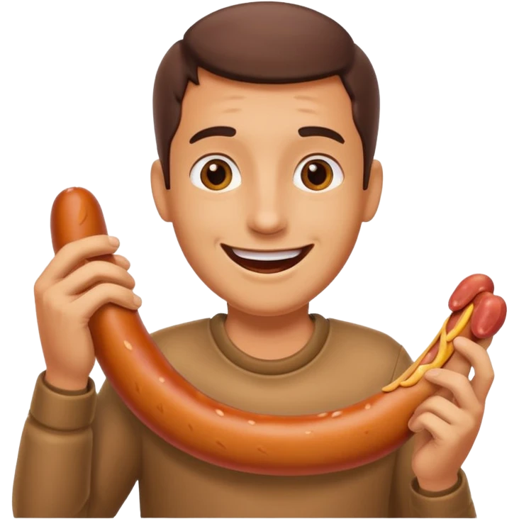Face eating a sausage emoji