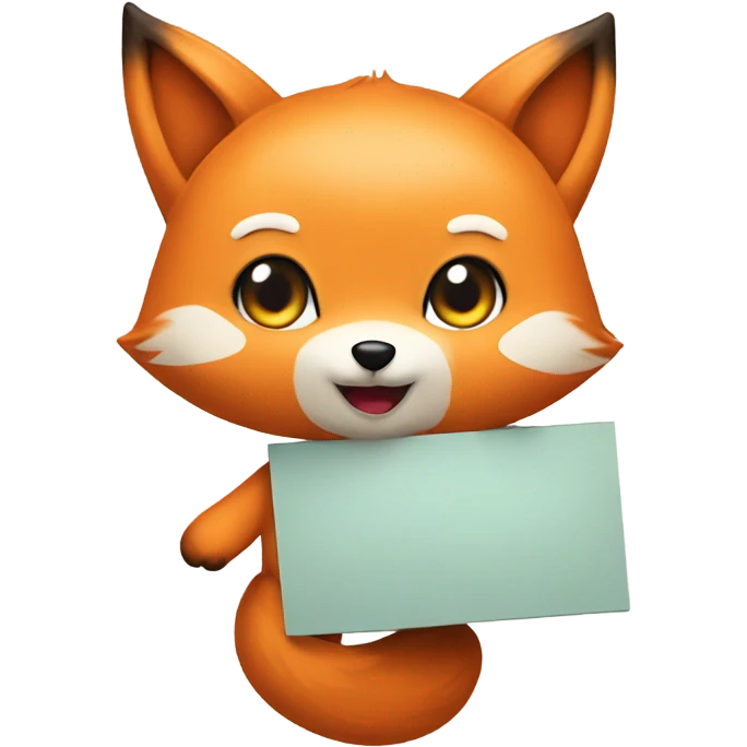 Kawaii Fox with a sign emoji