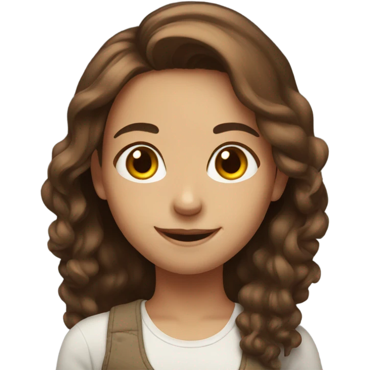 smiling girl with brown hair emoji