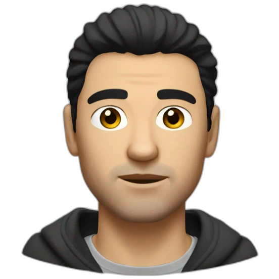 caucasian male thug with black hair French Crop plus Mid Fade styled down emoji
